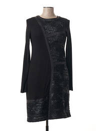 Robe mi-longue manches longues manches longues noir CHATELET femme