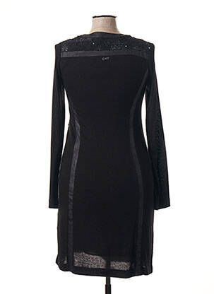 Robe mi-longue manches longues manches longues noir CHATELET femme