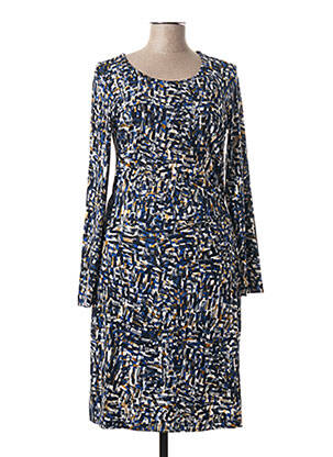Robe mi-longue imprimé fantaisie manches longues bleu SANDWICH femme