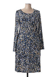 Robe mi-longue imprimé fantaisie manches longues bleu SANDWICH femme