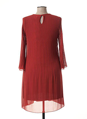 Robe mi-longue coupe fluide manches longues orange SIGNE NATURE femme