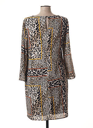 Robe mi-longue coupe fluide manches 3/4 noir SIGNE NATURE femme