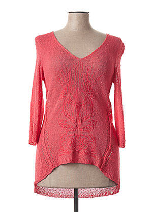 Pull tunique stretch manches 3/4 rose ALDO MARTIN'S femme