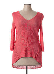 Pull tunique stretch manches 3/4 rose ALDO MARTIN'S femme