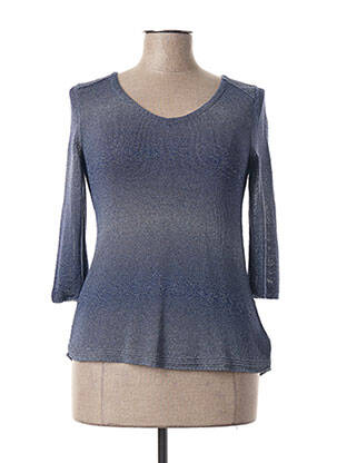 Pull coupe cintrée manches 3/4 bleu ALDO MARTIN'S femme