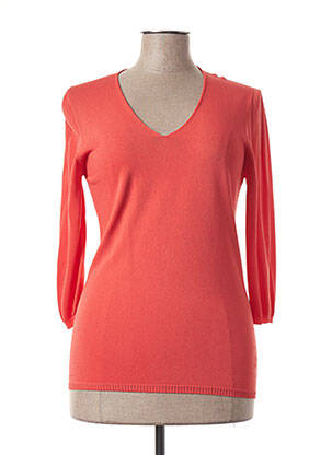 Pull coupe cintrée manches 3/4 orange ESCORPION femme