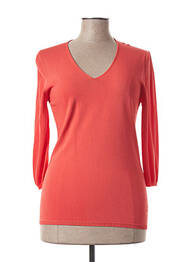 Pull finition bords-côtes manches 3/4 orange ESCORPION femme