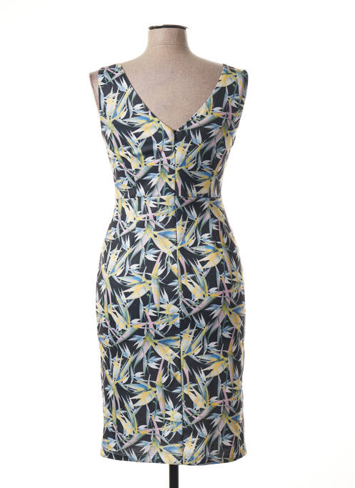 Robe mi-longue imprimé fleurs sans manche noir SMASHED LEMON femme