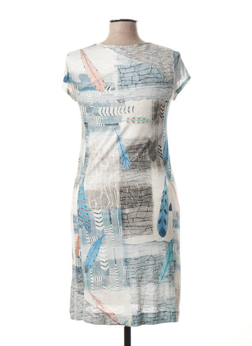 Robe mi-longue manches courtes manches courtes bleu CHATELET femme