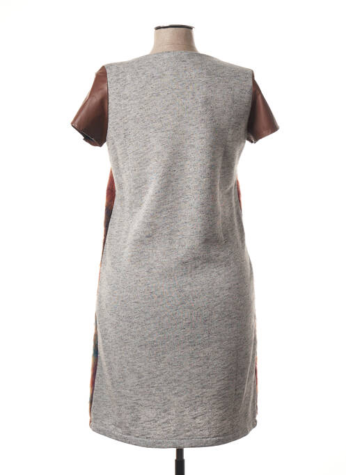 Robe mi-longue marron POUSSIERE D'ETOLE pour femme