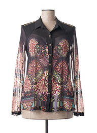 Chemisier imprimé fleurs manches longues noir GARELLA femme