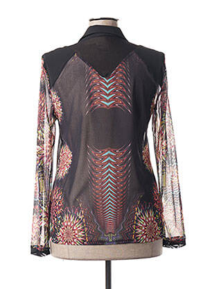 Chemisier imprimé fleurs manches longues noir GARELLA femme