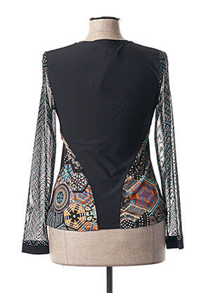 Gilet manches longues col rond noir GARELLA femme