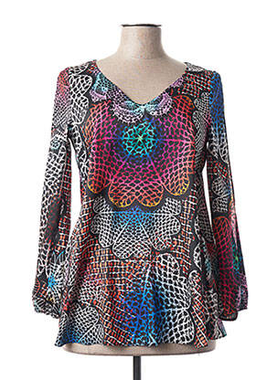 Blouse imprimé fleurs manches longues bleu EROKE femme