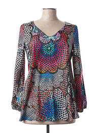 Blouse imprimé fleurs manches longues bleu EROKE femme