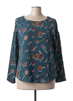 Blouse imprimé fleurs manches longues vert LA FEE MARABOUTEE femme
