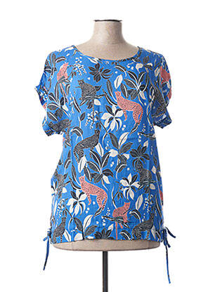 Blouse col rond manches courtes bleu CAP JULUCA femme
