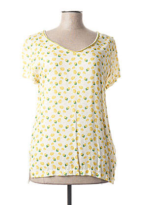 T-shirt imprimé fantaisie manches courtes jaune CAP JULUCA femme