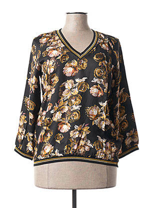 Blouse imprimé fleurs manches longues noir SIGNE NATURE femme