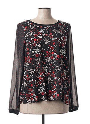 Blouse imprimé fleurs manches longues noir SANDWICH femme