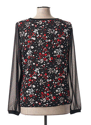 Blouse imprimé fleurs manches longues noir SANDWICH femme
