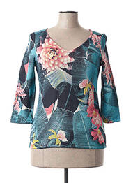 Pull coupe cintrée manches 3/4 bleu ALDO MARTIN'S femme