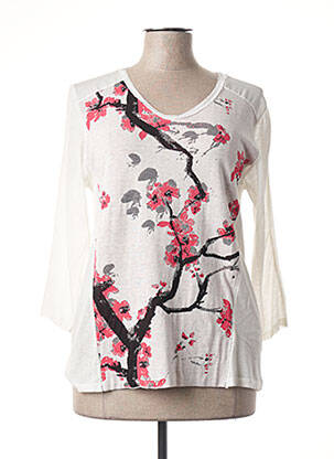 Pull coupe cintrée manches 3/4 blanc ALDO MARTIN'S femme