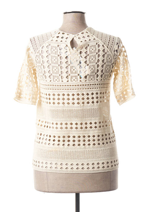 T-shirt beige LA FEE MARABOUTEE pour femme