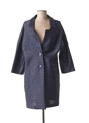 Veste casual col tailleur bleu POUSSIERE D'ETOLE femme