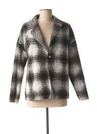 Veste casual col tailleur gris ANIMAPOP femme