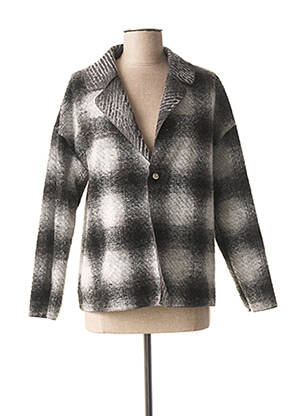 Veste casual col tailleur gris ANIMAPOP femme