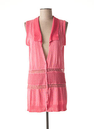 Gilet sans manche coupe droite rouge LUNATISME femme