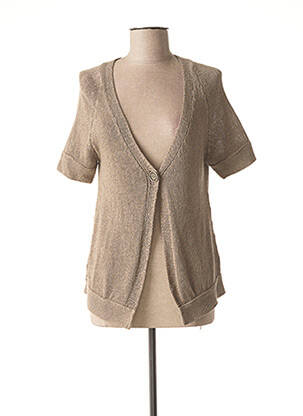 Gilet manches courtes coupe droite marron LE PHARE DE LA BALEINE femme