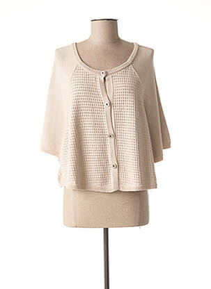 Gilet manches longues manches 3/4 beige LUNATISME femme