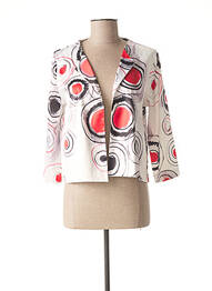 Veste casual col rond blanc ANIMAPOP femme