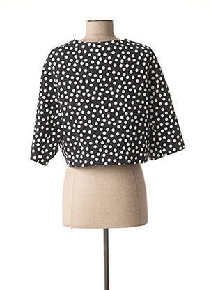 Veste casual col rond bleu POUSSIERE D'ETOLE femme
