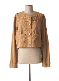 Veste casual col rond marron LA FEE MARABOUTEE femme