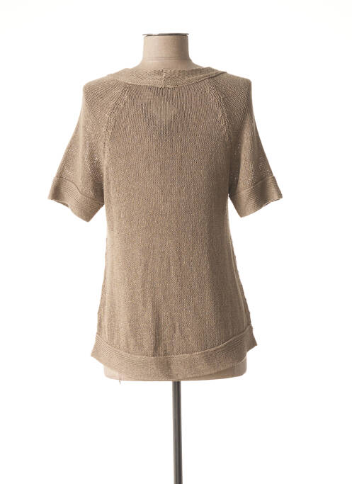 Gilet manches courtes fermeture boutonnée sur le devant marron LE PHARE DE LA BALEINE femme
