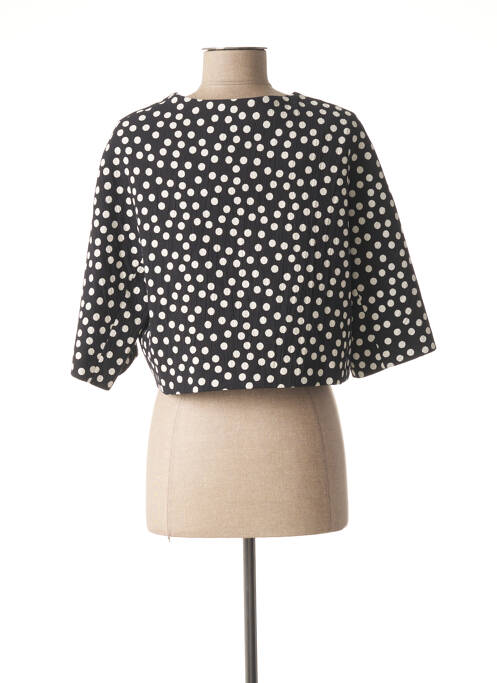 Veste casual col rond bleu POUSSIERE D'ETOLE femme