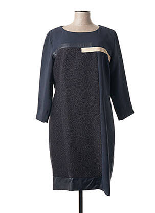 Robe mi-longue manches 3/4 manches 3/4 bleu POUSSIERE D'ETOLE femme