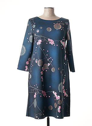 Robe mi-longue manches 3/4 manches 3/4 blanc ANIMAPOP femme