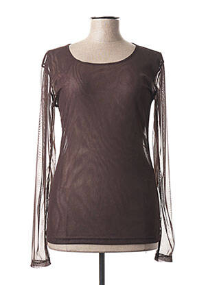 Top stretch manches longues marron LE PHARE DE LA BALEINE femme
