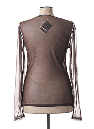Top stretch manches longues marron LE PHARE DE LA BALEINE femme