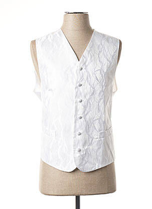 Gilet sans manche empiècements blanc BARBERINI homme