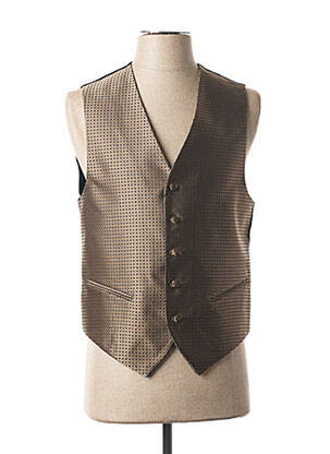 Gilet sans manche effet matière satinée marron JEAN DE SEY homme