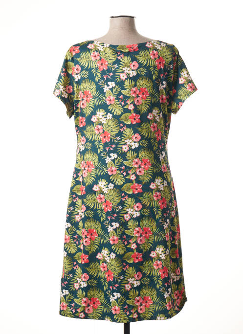 Robe mi-longue manches courtes manches courtes vert SMASHED LEMON femme