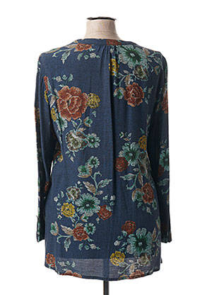 Blouse imprimé fleurs manches longues bleu NATHALIE CHAIZE femme
