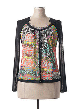 Top coupe cintrée manches longues noir GARELLA femme