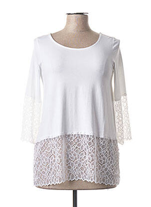 Top tissage jersey manches longues blanc FRALY femme