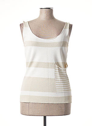 Top stretch sans manche beige CREA CONCEPT femme